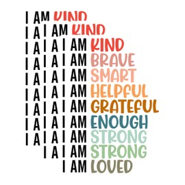 (3PCS) I am Kind Brave Smart Helpful Grateful Enough Unique Loved Inspirational Sticker, I Am Affirmations, Vinyl Sticker Decals for Books Laptops Phone Water Bottles Tumbler Cup Kindle 3x2.1 Inch