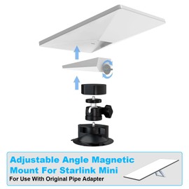 Starlink Mini Adjustable Angle Suction Cup Mount,1/4" to 3/8" in Thread and Ball Head,Aluminum Alloy Tripod Mount Adapter,tarlink Mini Car Mount, Rectangular Satellite Mounting Kit for Roof Rack,