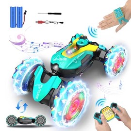 Remote Control Cars with Gesture Sensing, 360° Rotation Spray Drift RC Car for Kids, 4WD Stunt Car Remote Control Car with Hand Control, Boys Toy RC Cars with Music Light for Kids 6-12 Year Old
