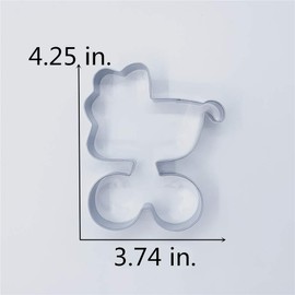 LILIAO Carriage Shape Cookie Cutter - 3.7 x 4.2 inches - Stainless Steel