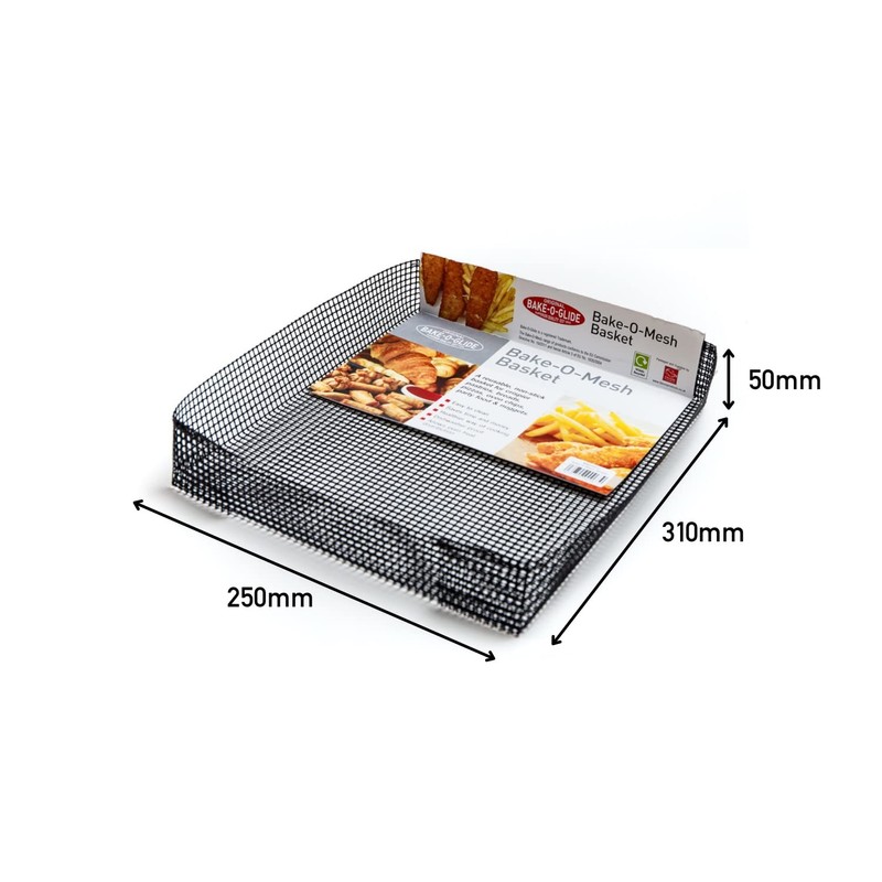 Bake-O-Glide® Mesh Oven Basket, Black,31 x 25 x 5 cm