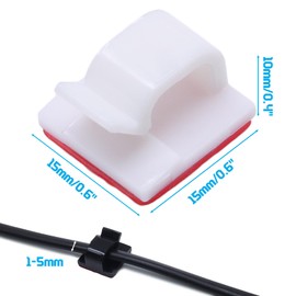 Coufce 100 PCS Cable Clips Adhesive Cord Clips for Wires on Wall Cable Management Wire Organization for TV, PC, Laptop Ethernet Cables at Desktops（White）