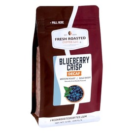Fresh Roasted Coffee, Decaf Blueberry Crisp Flavored Coffee, 12 oz, Medium Roast, Kosher, Ground
