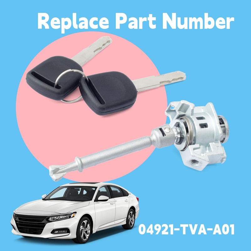 GLOXTED 04921-TVA-A01 Front Left Driver Side Door Lock Cylinder Set