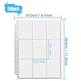LOVEXIU Trading Cards Sleeves 900 Pockets, 50 Pages Pro 18 Pockets Trading Cards, Blank Transparent Collector's Folder, A4 Album Folder Pages Trading Cards for Scrapbooking Cards Trading Cards