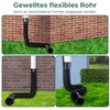 BKITC Gutter Flexible Downpipe Extension, Round Extension for Downpipe 80/100