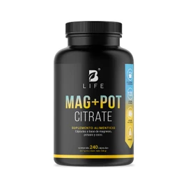 B Life Magnesio y Potasio | 240 Cápsulas | 1400 mg por porción | Adicionado con coco orgánico | Ingredientes naturales | Mag + Pot Citrate.