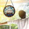 DASTOLL Stained Glass Window Hanging, Sailing Ocean Sun Catchers Glass