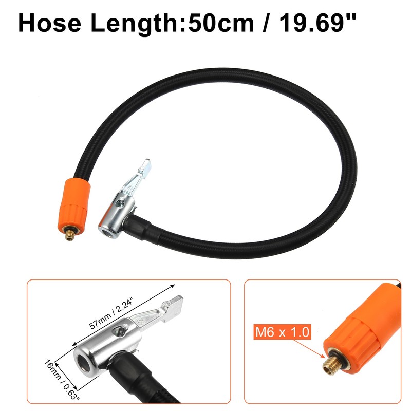 X AUTOHAUX 50cm Car Tire Inflator Extension Hose with Lock