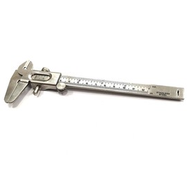 Calibre Vernier de calidad no digital, sistema de medición métrico profesional, herramientas imperiales para mediciones interiores, exteriores, profundidad y paso (cuerpo de acero inoxidable)