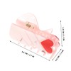 Healvian Valentine's Day Heart Hair Claw Clips Pink Acrylic Hair
