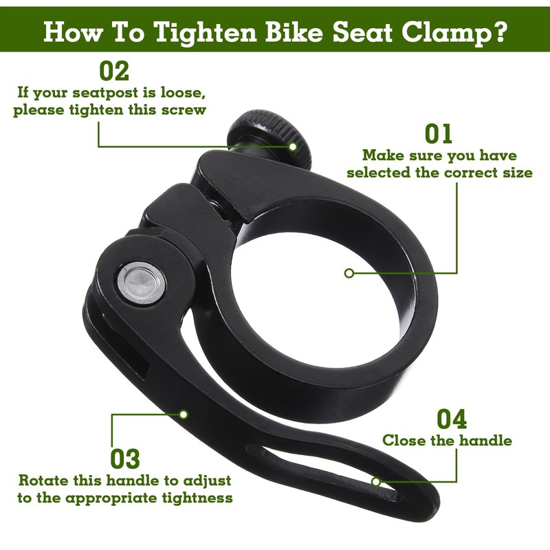 2pcs 31.8mm Quick Release Bike Seat Clamp, Aluminum Alloy Seatpost