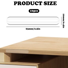 10Pcs Cabinet Bumpers, Transparent Cabinet Door Bumper Silencing Rubber Bumpers for Cabinet Door, Self Adhesive Door Bumper for Home Wall Doors Cabinet Refrigerator Toilet Covers Table Corners