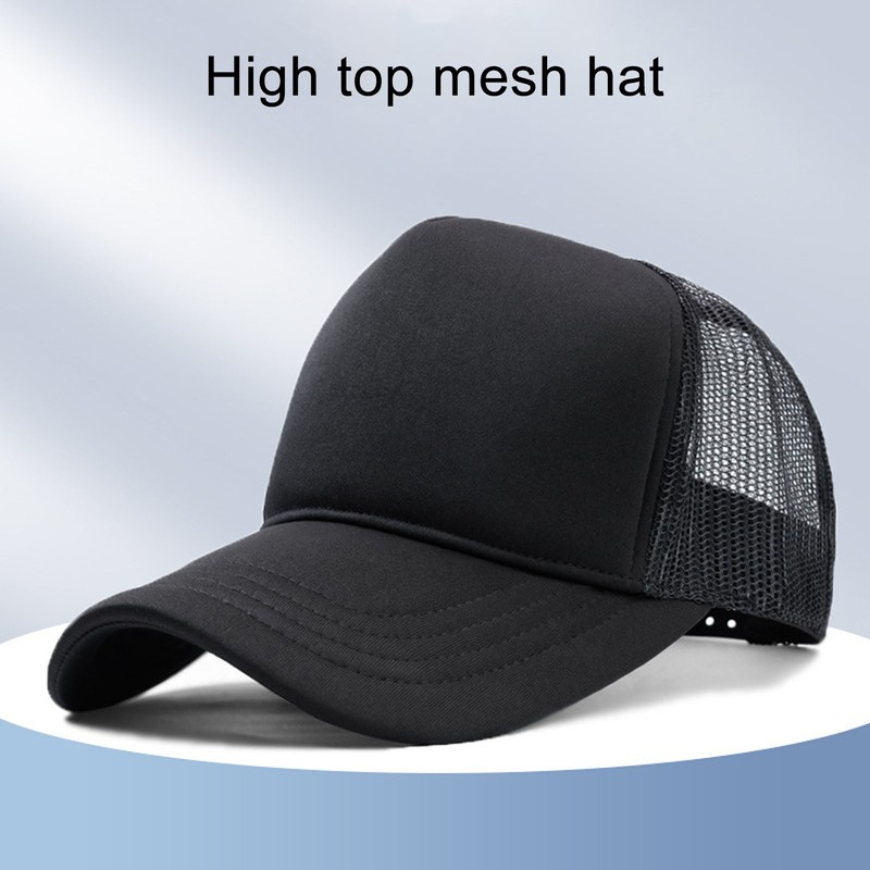 Man Baseball Cap Breathable Mesh Sun Protection High Top Adjustable
