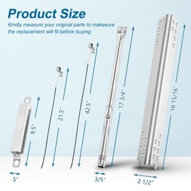 Uniflasy Grill Replacements for Charbroil Performance 6 Burner 463276517 463244819 463274419 463274819 463238218 463276617 Gas Grill,5 Burner 463347519 463347518 Heat Plate Burner Crossover Tube