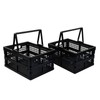 Ortodayes 2 Pack Folding Plastic Crate, Collapsible Shopping Basket with