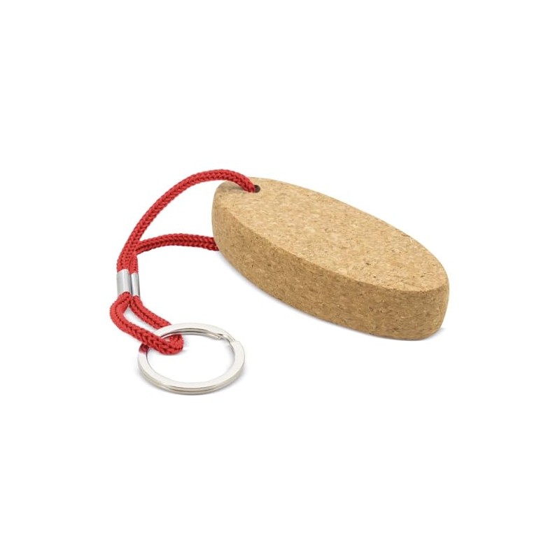 MIBANDERA Floating Keychain Natural Cork with Polyester Cord and Metal