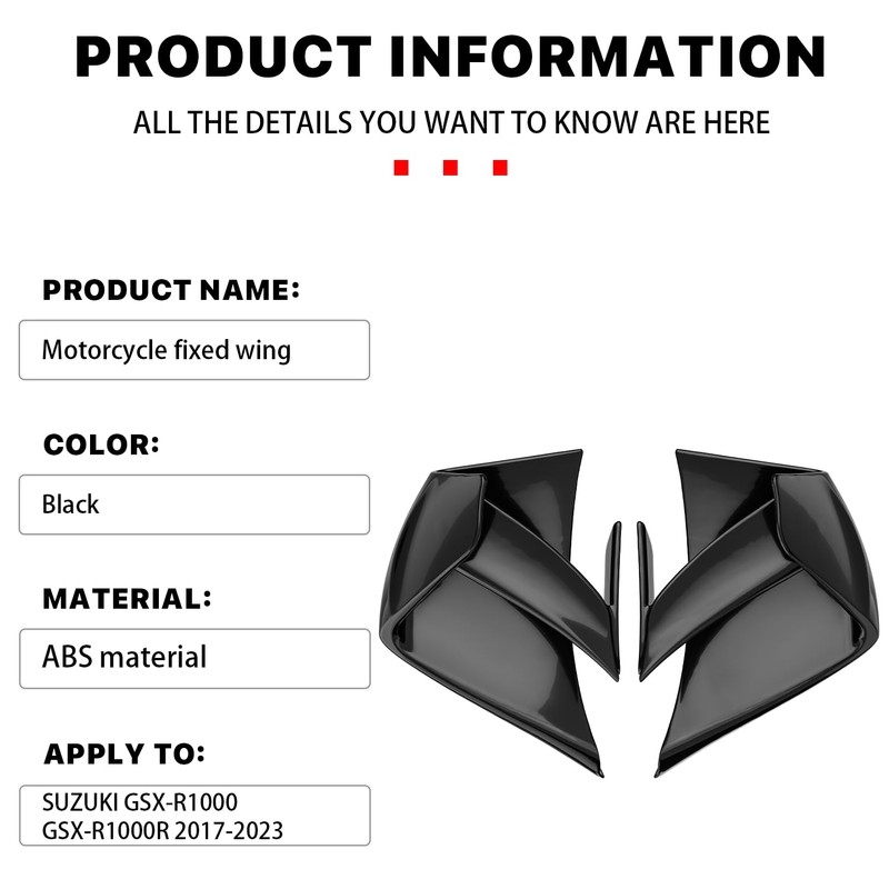 Motorcycle Fairing Wing Air Deflectors Side Wind Wing for Suzuki;