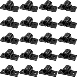 Koei Kasei Resin Saddle Band 17.3mm 10A Pipe Fixing Hardware Joint Wiring Cable Stop Hardware Black 20 pieces KFBS01-0105