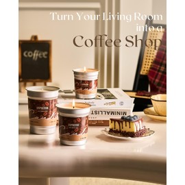 M&SENSE Coffee Espresso Scented Soy Candle - Vegan, Heavy Scented, Natural Aromatherapy Candles for Stress Relief, 16.4oz 99-Hour Burn Time, Housewarming Gift for Women & Men