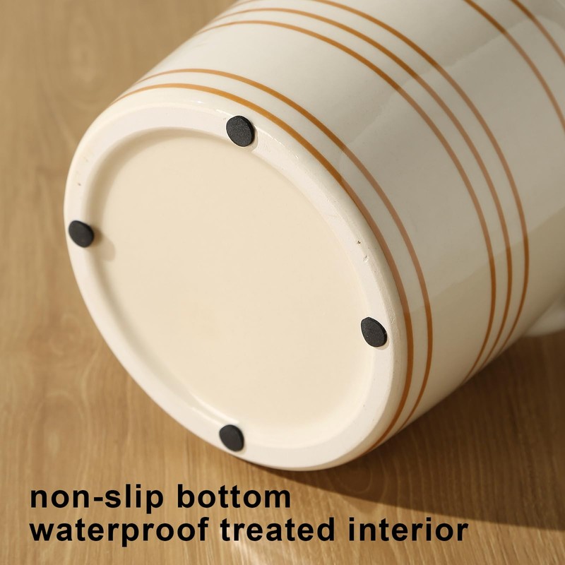 ATLZBLTCI Ceramic Farmhouse Kitchen Utensil Holder for Countertop, Rustic Cooking