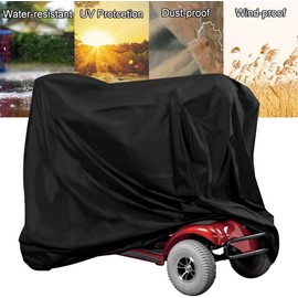 Heavy Duty Large Mobility Scooter Covers, 190x117x71cm Anti Dust Waterproof 190D Oxford Scooter Cover for Motorbike Scooter Indoor Outdoor Protection