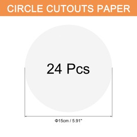 MECCANIXITY 24 PCS White Circle Cutouts Paper, 6 Inch Round Cutouts 250gsm Circle Cardstock for DIY Crafts Classroom Bulletin Board Decoration