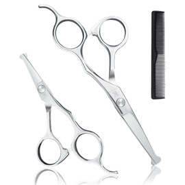 Professional Kids Hair Cutting Scissors Kit - Rounded Tips Barber Hair Cutting Shears (6.1'') & Hair Trimming Scissors (5.1'') for Babies, Toddlers, Children, Home & Salon Haircut Kit
