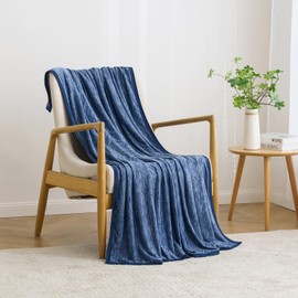 MIULEE Cooling Blanket Double-Sided 2 in 1 Lightweight Summer Blanket Microfibre Japanese Arc-Chill Q-Max 0.4 Absorb Heat for Night Sweats Breathable and Skin-friendly 125x150cm Blue