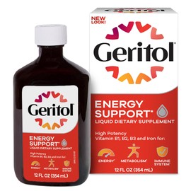 Geritol, Suplemento lquido de vitamina y hierro, apoyo energtico, contiene vitaminas B de alta potencia y hierro, sabor agradable, fcil de tragar,... 