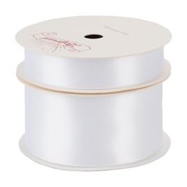 [Zofrud] White Double Face Satin Ribbon Set of 2 - Total 18 Meters (16mm Wide, 38mm Width x 9M) - Perfect for Crafts, Gift Wrapping, Weddings