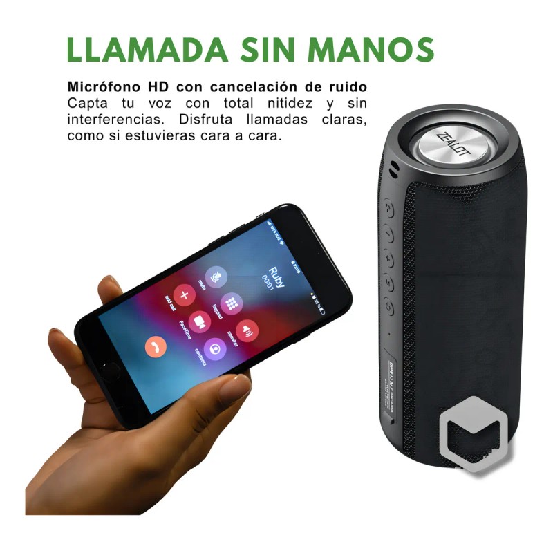 Bocina Zealot S51 s51 portátil con bluetooth waterproof negra