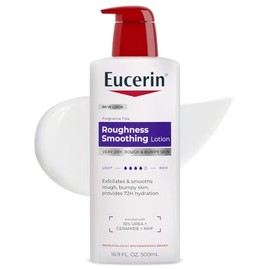 Eucerin Loción corporal de alivio de la rugosidad para piel extremadamente seca y áspera, hidratante corporal enriquecido con urea, botella de 16.9 on