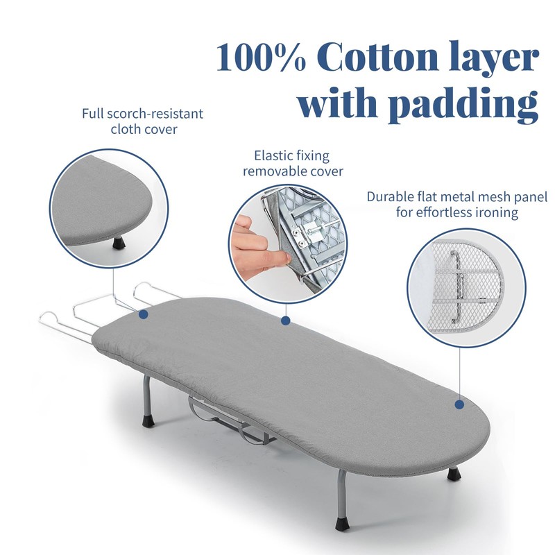 Small Ironing Board with Iron Holder, RAINHOL Countertop Mini Ironing