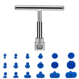 SYCOOVEN 19pcs Dent Repair Puller Kit, Universal T Bar Dent Repair Paintless Dent Repair Puller, Dent Removal Kit Include T Bar Dent Puller and 18 Auto Dent Pulling Tabs for Car