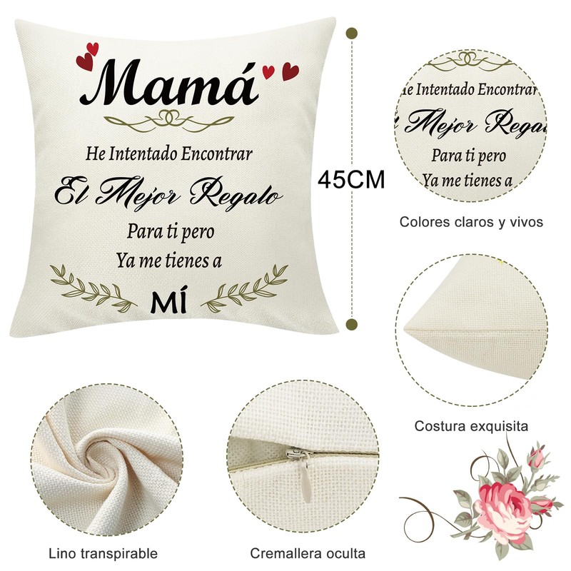 Sunia Funda de cojín 45 x 45 cm Regalos para