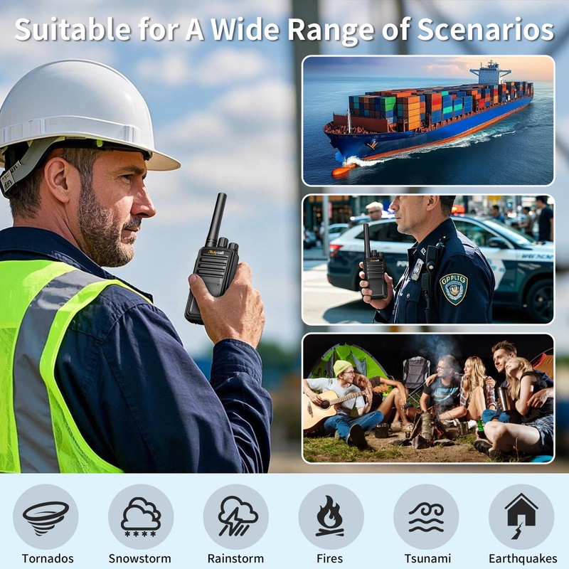 Maycall MC-528 6 Pack Walkie Talkies with Earpiece, Portable FRS