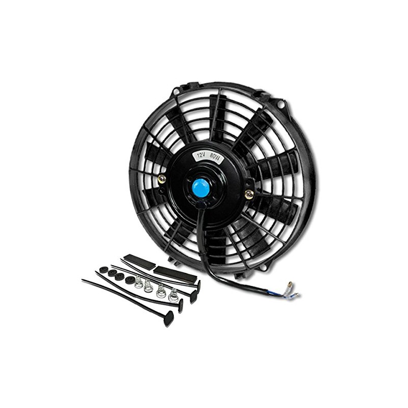 DNA Motoring 9 Inch High Performace Electric Cooling Slim Radiator