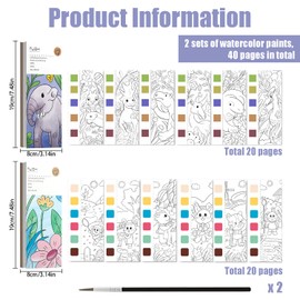 Watercolor Painting Book for Kids Pocket-Sized Watercolor Art Set for Travel, Ages 3-6 - Fun Painting Book for Parties, Birthdays & Art Craft Gift (Prehistoric Creatures+Green Peace)