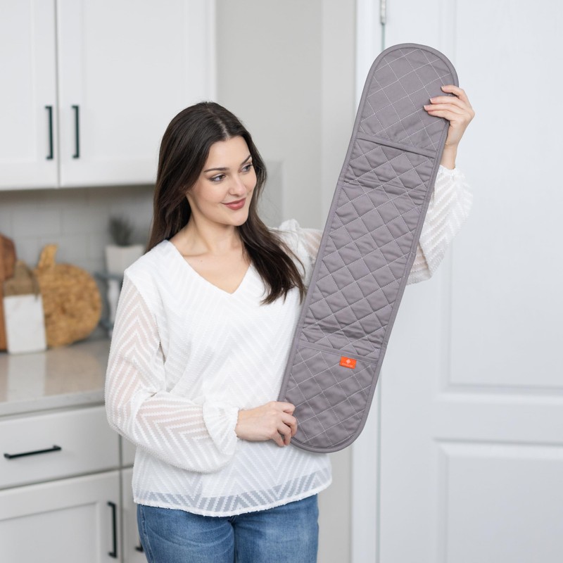 Grey Oven Gloves Heat Resistant by Kiyotsu: Premium Charcoal Double