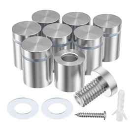LuckIn 8 Pack Standoff Screws for Acrylic (3/4 in. Dia x 3/4 in. L), Stainless Steel Stand Off Wall Mounts Hardware for Sign Holder, Silver