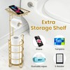 Gold Toilet Paper Holder Stand with Shelf, Freestanding Tissue Roll