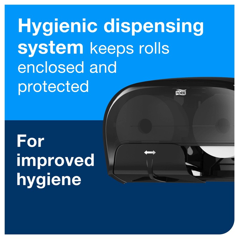 Tork OptiCore® Toilet Paper Roll Dispenser Black T10, High Capacity,