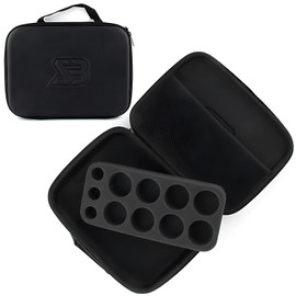 SPILOOPS Portable Beyblade Case with Handle Shock Absorption Built-in Sponge Durable Storage Case for Kids Gift Black Holds Up to 8 Beyblades