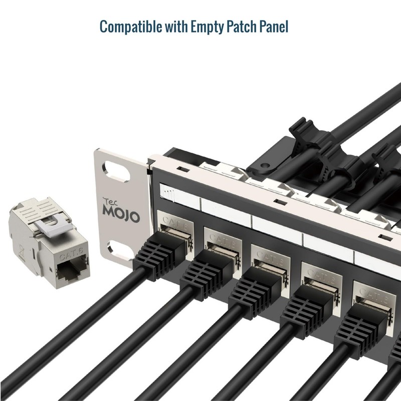 Tecmojo CAT6 Shielded keystone jack Gigabit, 12 Pack