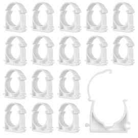 RXKFIGX 20pcs PVC Water Pipe Clamps Clips Inner Diameter 25mm Push-Fit Fittings Pipe Clips Water Pipe Fixed Clips Conduit Clips Conduit Fittings Snap Single Hinged Pipe Clamp for 25mm Pipeline Whit