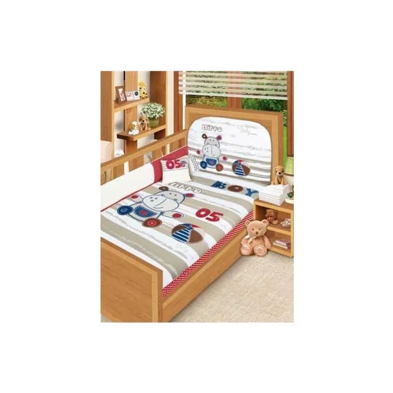 Baby Set De Edredón Para Cama Cuna Corral Hippo Beige