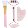 Face Roller Massager Gua Sha Board Mask Brush Set Beauty