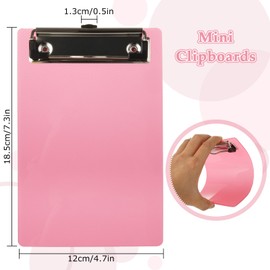 MIVIDE 20 Pack Mini Clipboards, 7.3 x 4.7 Inch Memo Small Clipboard Bulk, Plastic Colored Clipboard with Profile Clip, A6 Hangable Pocket Clear Clip Boards for Classrooms, Offices, Restaurants