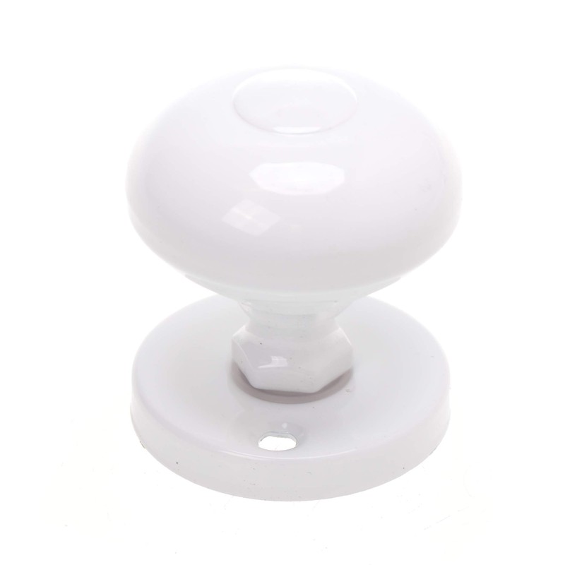 Aqbau Door knob on round rosette button pusher door knob